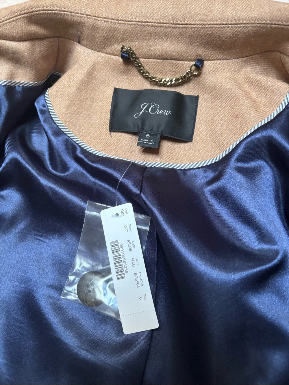 J. Crew Double-Breasted Peacoat in Taupe Brown - Picture 3 of 5